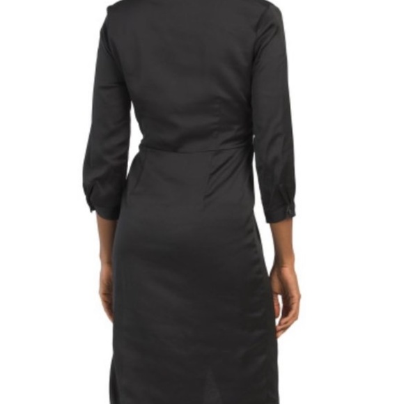 NWT TAYLOR Black Satin Font knot dress Sz. 4 - Picture 3 of 8